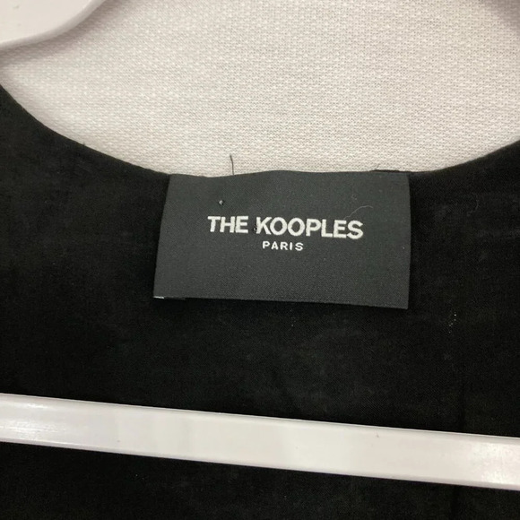 The Kooples Black Gray Leopard Print Wrap Long Sleeve Top Small - Picture 2 of 10